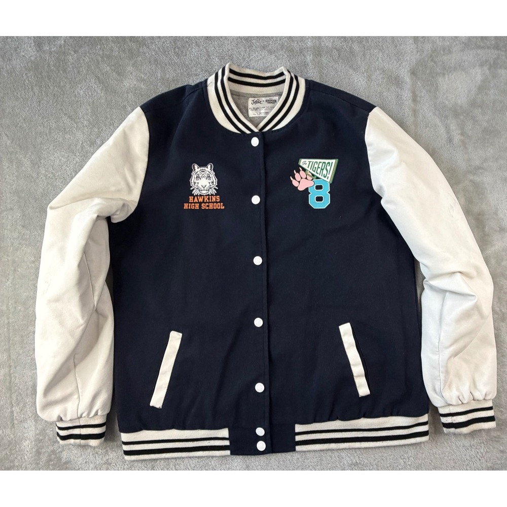 Justice Varsity Jacket Kids XL Plus Navy Stranger Things Hawkins High School